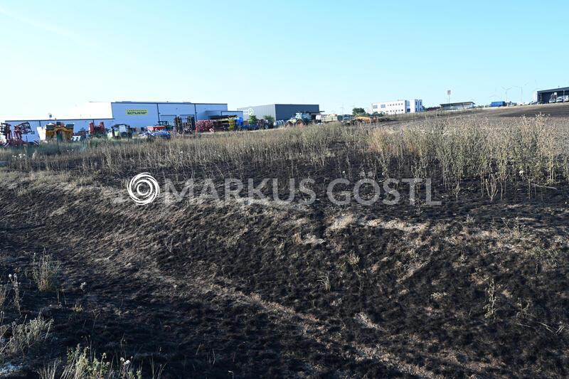 Bilder nach Flächenbrand im Wirtschaftspark A5 Mistelbach