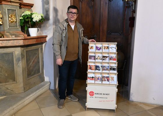 Markus Göstl präsentiert neuen Infostand