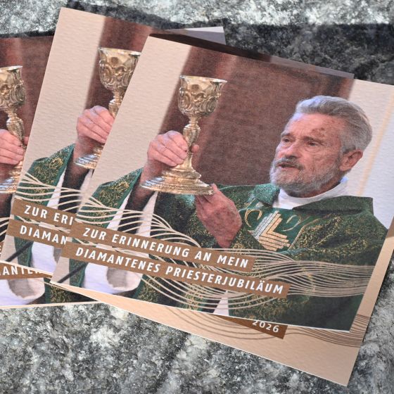 Erinnerungskarte für Pater Norbert zum Priesterjubiläum